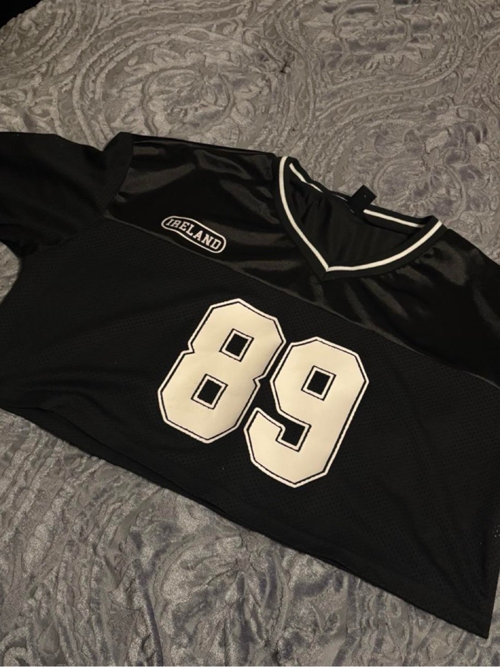 Black '89' Long Sleeve Cropped Jersey - Accent
